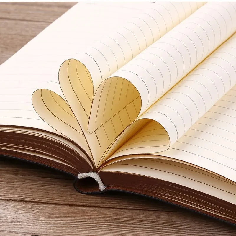 A6 Retro Style Pocket Type Mini Notebook Stamping Process Artificial PU Leather Writing Book Portable Notepad Office Bookkeeping