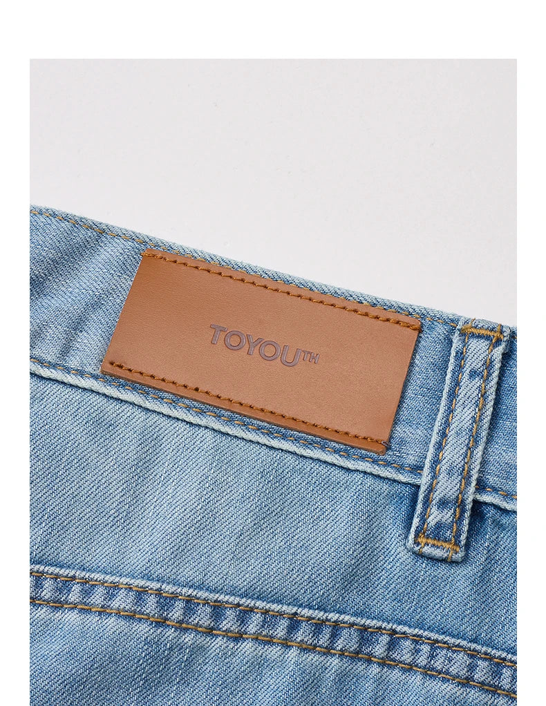 TOYOUTH Jeans da donna 2026 Autunno Nuovi pantaloni cropped a gamba larga deconstruiti con vestibilità snellente