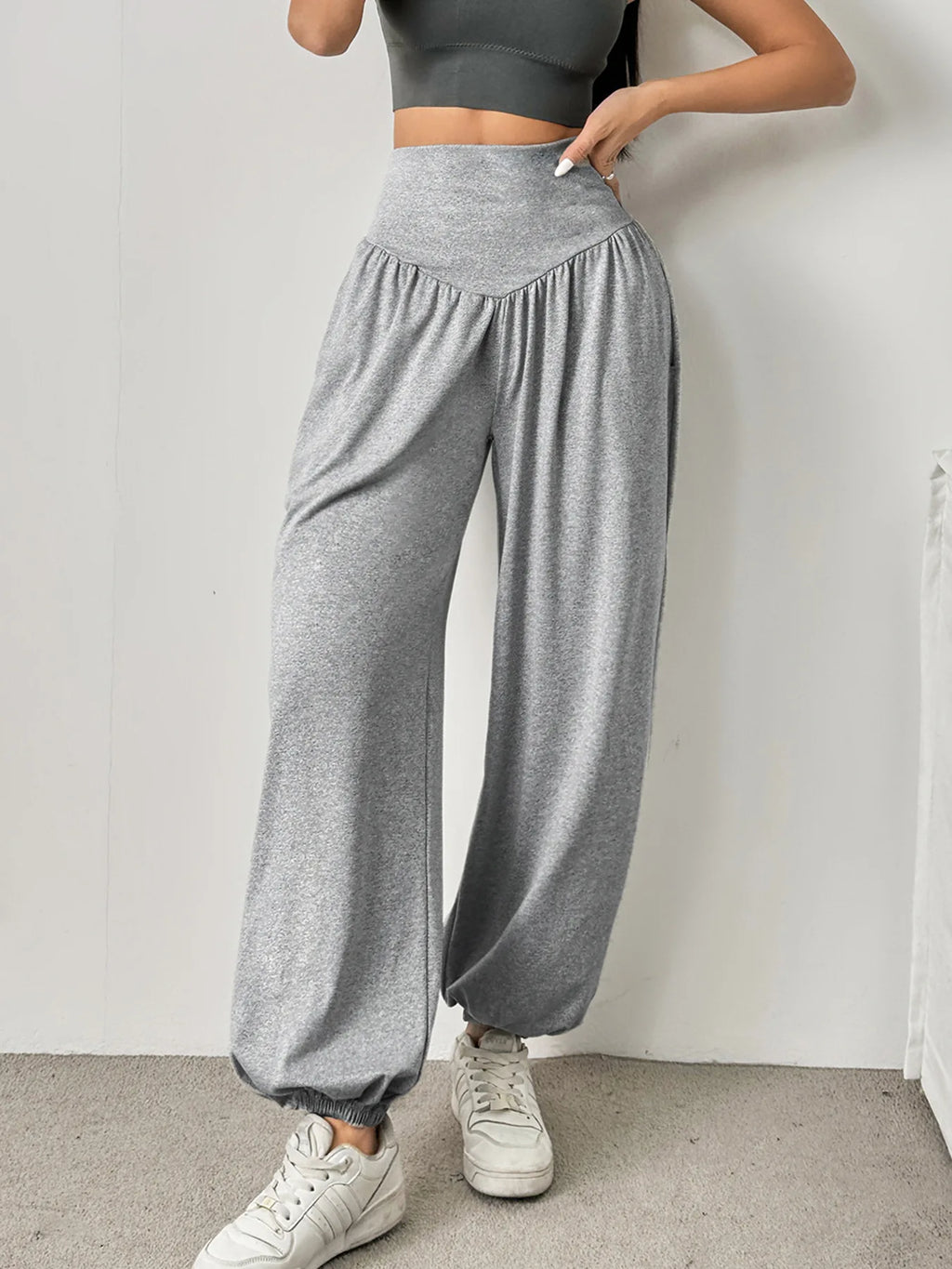 Leggings da donna a vita alta Pantaloni lanterna Pantaloni con risvolto Pantaloni da ballo comodi e traspiranti Jeggings fitness da palestra