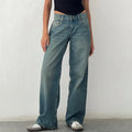 Jeans da donna a gamba larga Pantaloni casual in denim da fidanzato larghi a vita alta Y2K Jeans streetwear dritti Pantaloni jeans mamma