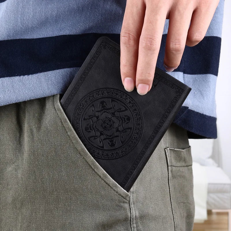 A6 Retro Style Pocket Type Mini Notebook Stamping Process Artificial PU Leather Writing Book Portable Notepad Office Bookkeeping