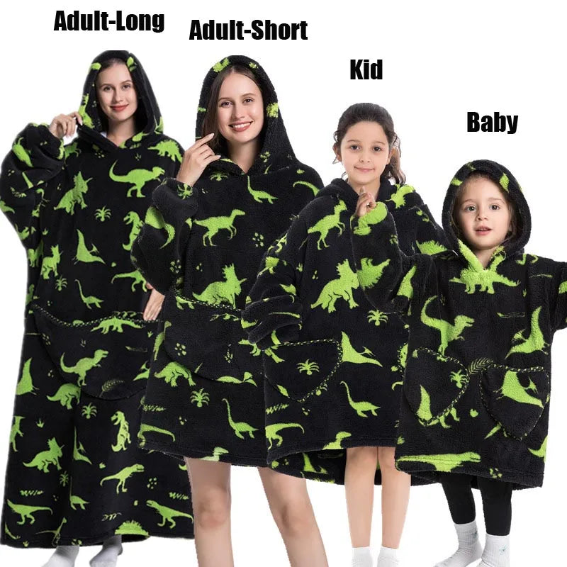 Felpe con cappuccio extra lunghe per donna Abbigliamento invernale per la casa Coperte di flanella per adulti con maniche Felpe con cappuccio morbide e calde per ragazze