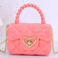 Moda bambini borse a tracolla in pelle PU borse a tracolla a cuore per ragazze bambini Mini portamonete borsa di gelatina borsa per bambini regali