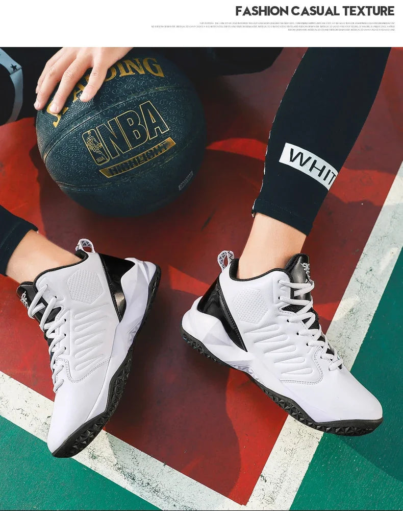 Scarpe da ginnastica da uomo in pelle di marca Comode scarpe da basket leggere antiscivolo Scarpe da basket impermeabili da basket da uomo
