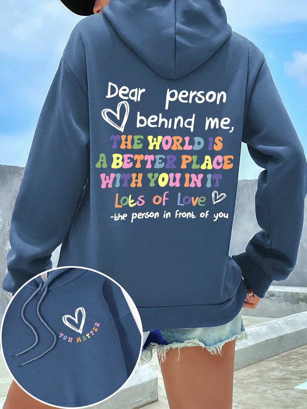 Caro persona dietro la felpa con cappuccio da donna lettere colorate caldo pile donna felpa con cappuccio fodera in pelliccia felpe con cappuccio primavera autunno Y2K top casual