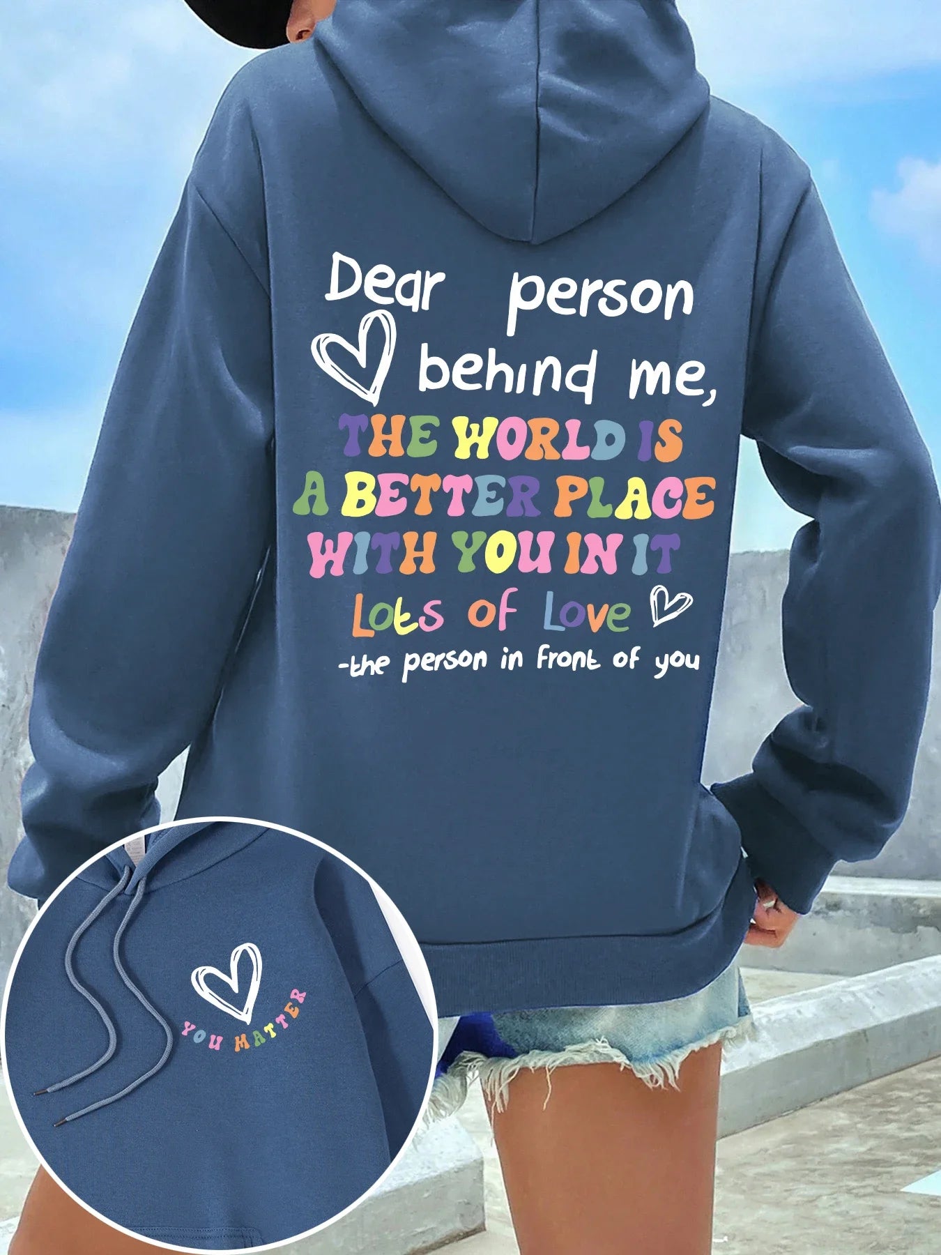 Caro persona dietro la felpa con cappuccio da donna lettere colorate caldo pile donna felpa con cappuccio fodera in pelliccia felpe con cappuccio primavera autunno Y2K top casual