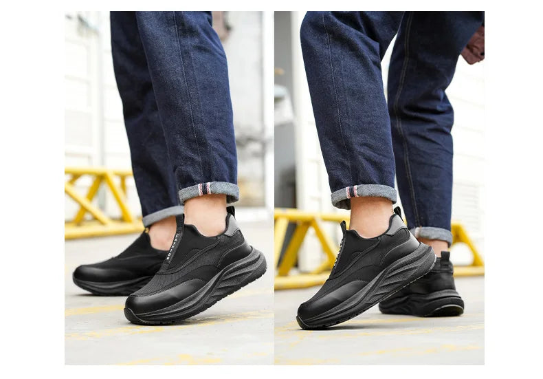 Scarpe da Cuoco in Pelle da Uomo Impermeabili Antiscivolo Resistenti all'Olio, Mocassini Casual da Uomo Resistenti all'Usura