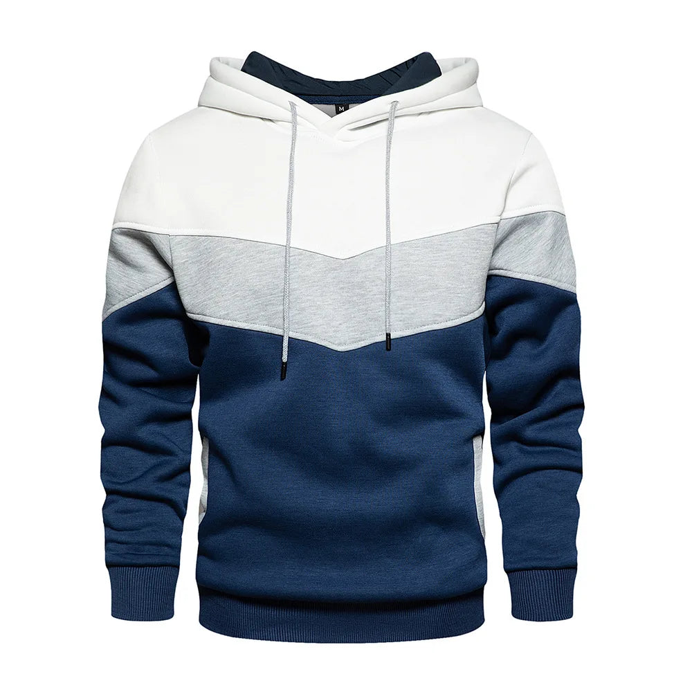 2025 Felpa con cappuccio patchwork da uomo nuova Abbigliamento sportivo casual da esterno Moda di strada Felpa con cappuccio termica in pile da uomo Cappotto autunno inverno
