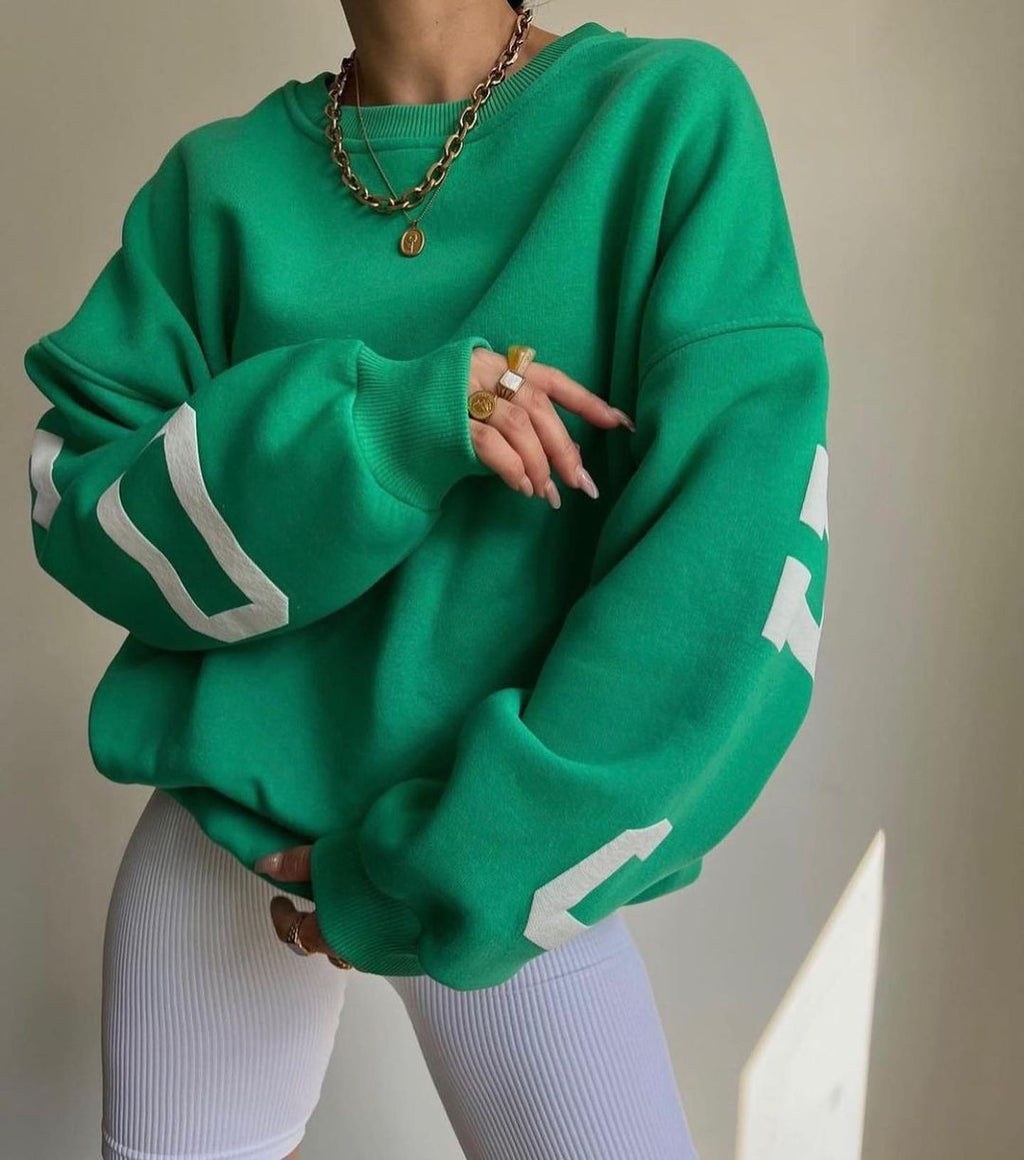 Combhasaki Y2K Grunge Pullover allentato da donna Felpe con stampa di lettere Top a maniche lunghe ispessiti casual Felpa con cappuccio autunnale Streetwear