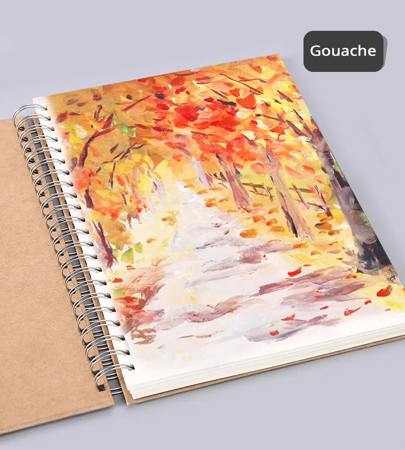 Art Sketchbook 160GSM Kraft Paper Spiral Coil Book Office School Supplies Drawing Notepad Stationary