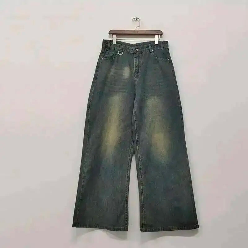IEFB Pantaloni in denim da uomo estivi Vecchio blu lavato Jeans maschili Dritto Casual da uomo Pantaloni larghi a gamba larga Nuova moda 9C354