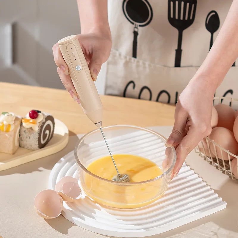Electric Mixer Handheld Milk Frother 300mAh 3-Speed Adjustable Suitable for Coffee Milk Kitchen Accessories Portable Egg Beater