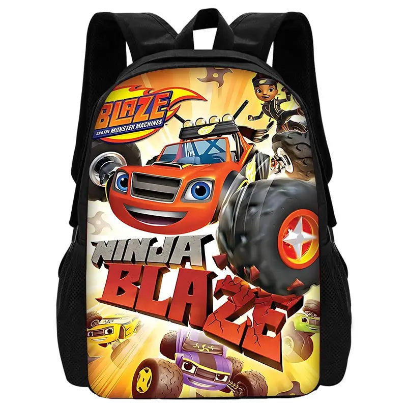 Zaino Scolastico 3D Cartoon Blaze Monster Machines con Borsa Pranzo, Astuccio, Zaino per Bambini e Bambine, Miglior Regalo