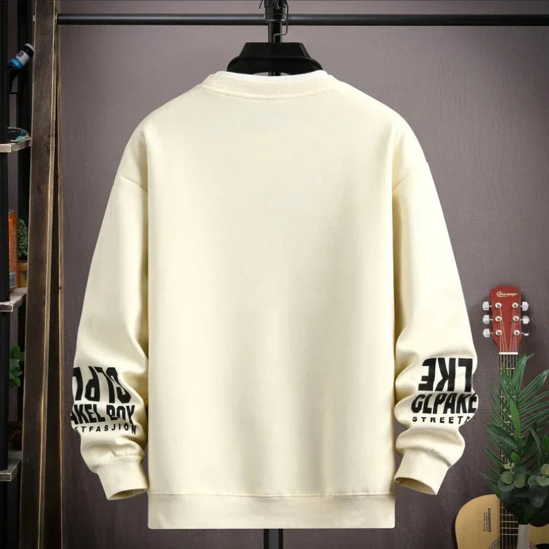 Felpa da uomo Cartoon giapponese Felpe con cappuccio T-shirt a maniche lunghe stampata tigre autunnale Abbigliamento da uomo di moda Cachi O Collo Harajuku Top