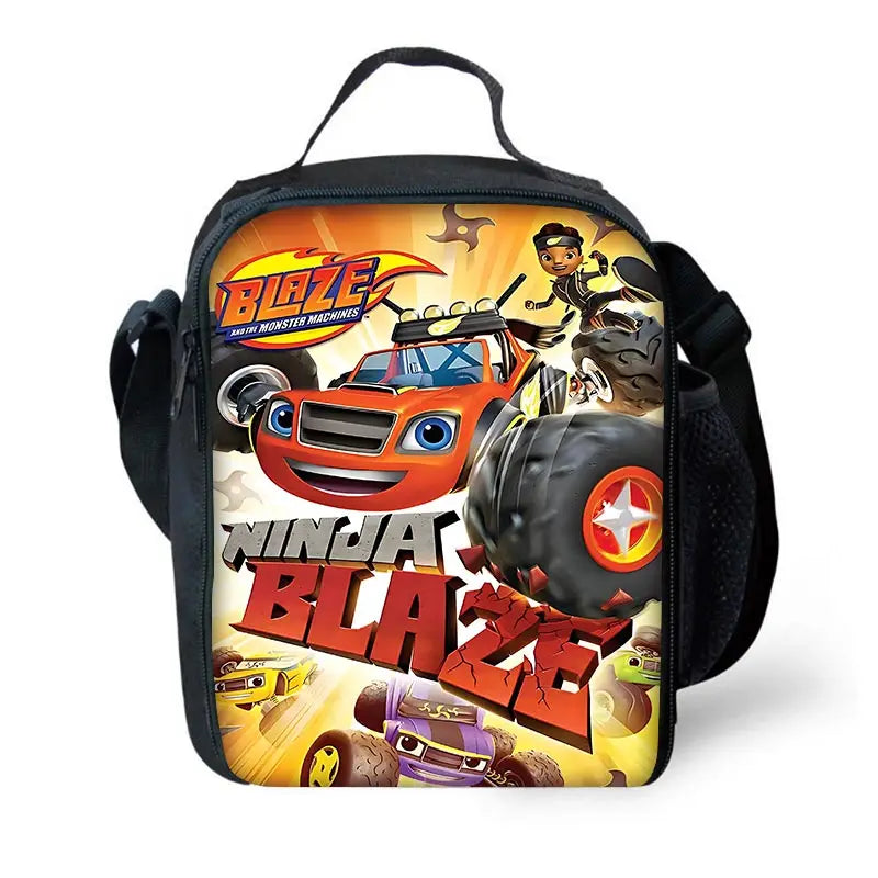 Zaino Scolastico 3D Cartoon Blaze Monster Machines con Borsa Pranzo, Astuccio, Zaino per Bambini e Bambine, Miglior Regalo