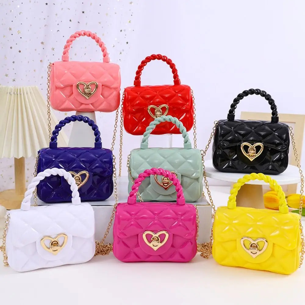 Moda bambini borse a tracolla in pelle PU borse a tracolla a cuore per ragazze bambini Mini portamonete borsa di gelatina borsa per bambini regali