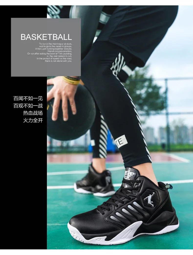 Scarpe da ginnastica da uomo in pelle di marca Comode scarpe da basket leggere antiscivolo Scarpe da basket impermeabili da basket da uomo