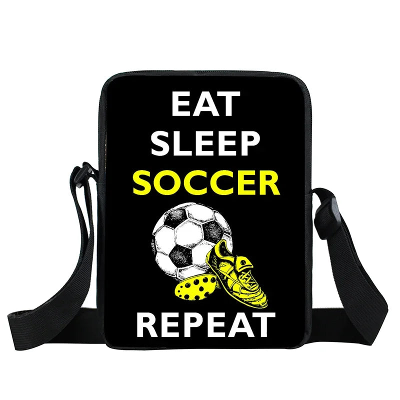 Cool Footbally / Soccerly Print Messenger Bag ragazze ragazzi borse borsa a tracolla per bambini da viaggio borse a tracolla per bambini