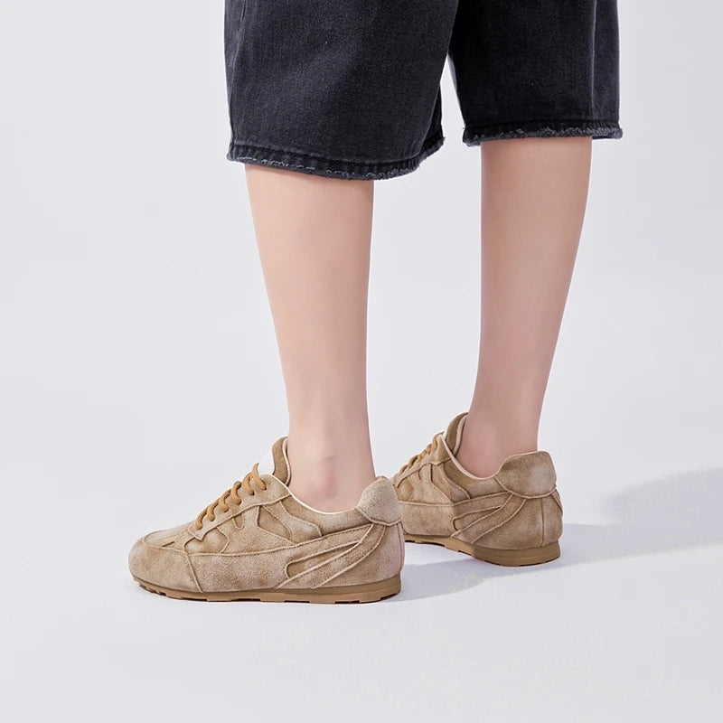 AIYUQI Sneakers da Donna 2026 Nuove Scarpe Basse in Vera Pelle da Donna per Allenamento, Taglie Grandi, Stile Retrò Casual
