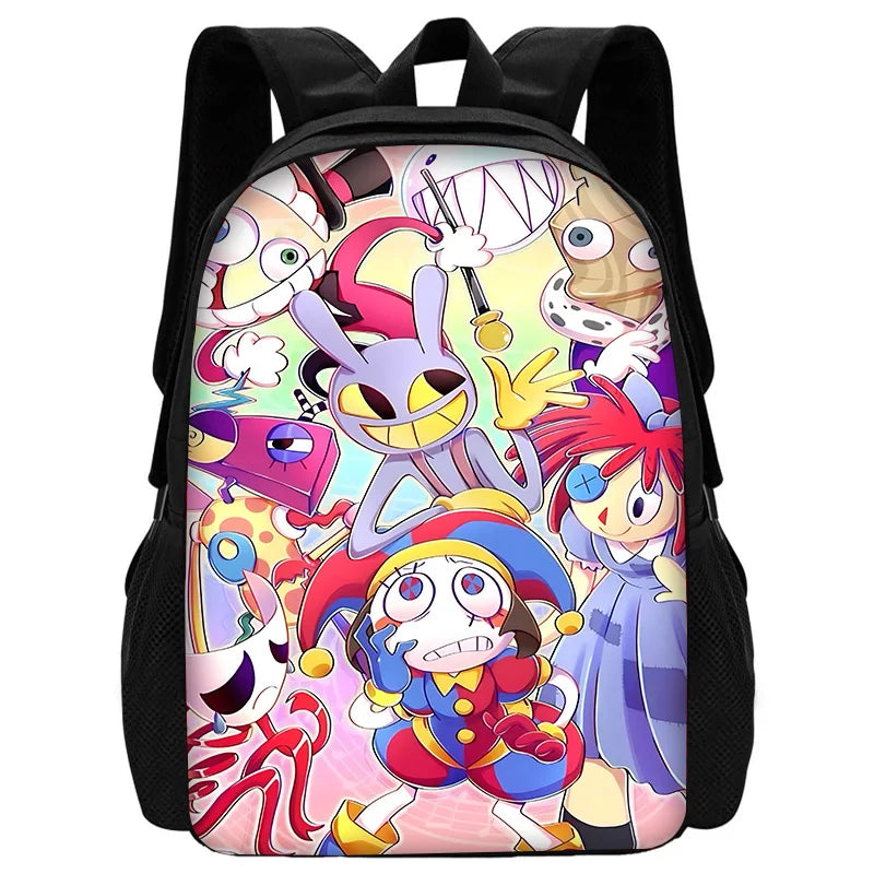 Zaino scolastico per bambini Cartoon A-AmazingS DigitalS Circus con borse per il pranzo, astucci, zaini scolastici per ragazzi e ragazze, miglior regalo