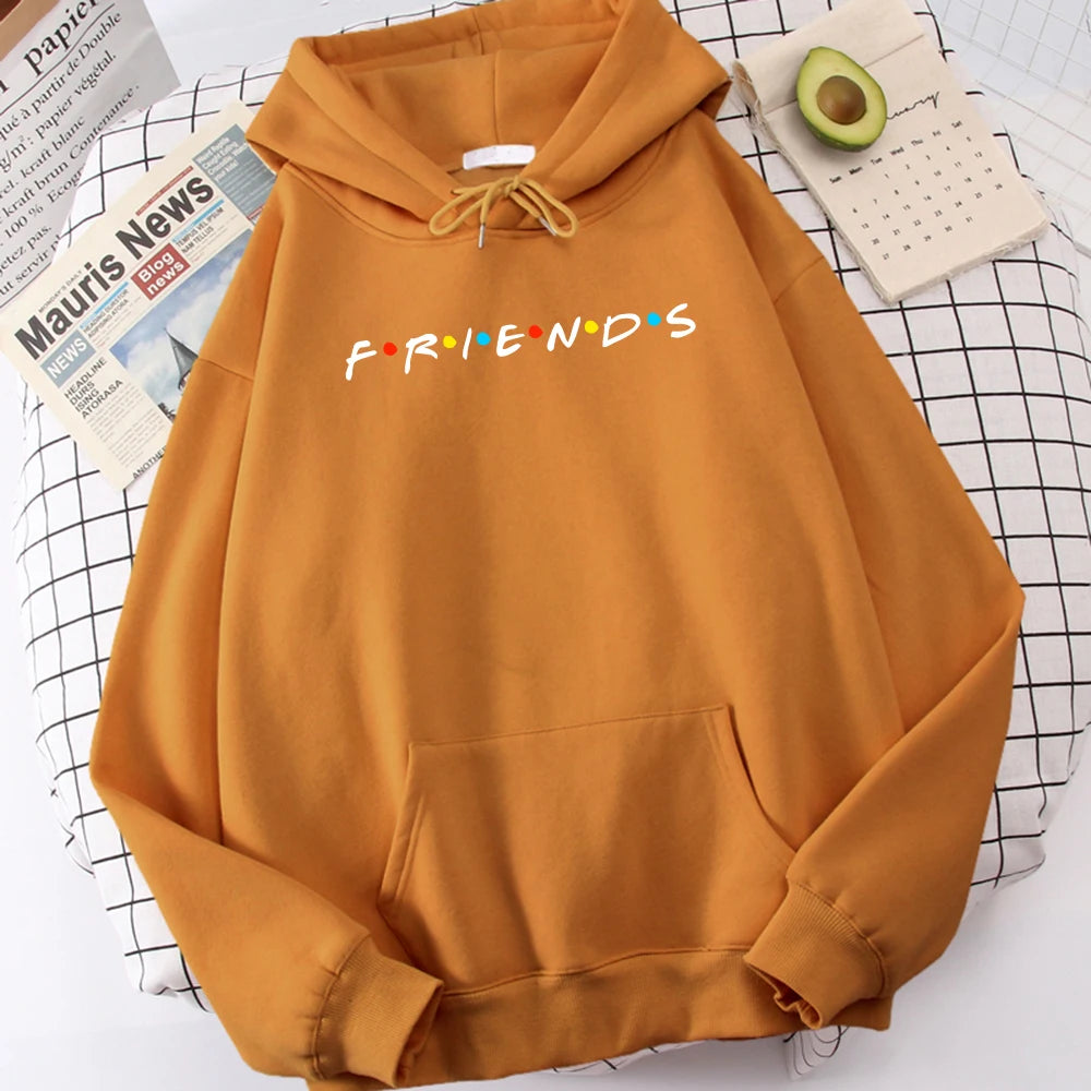 Sitcom Movie Friends Felpa con cappuccio da uomo stampata Felpa in pile coreano Semplice girocollo con cappuccio Street Oversize Abbigliamento da uomo autunnale