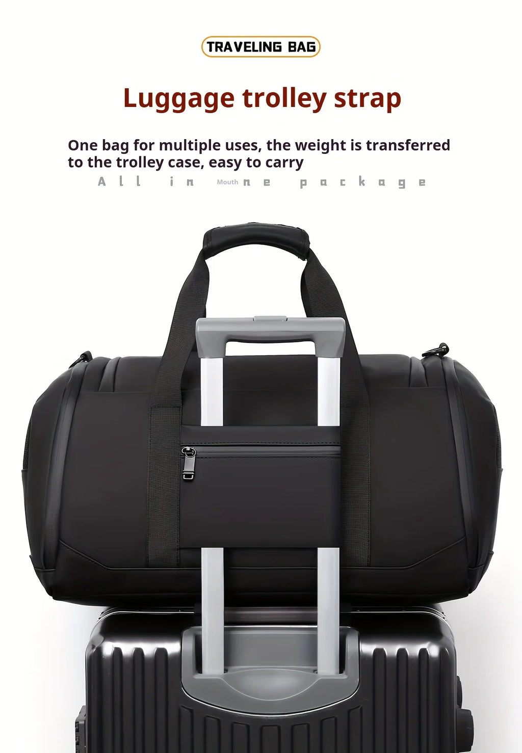 Borsa da Viaggio Grande Capacità per Uomo, Spaziosa Borsa Sportiva da Palestra con Scomparti Multipli, Borsone per Weekend e Pernottamenti