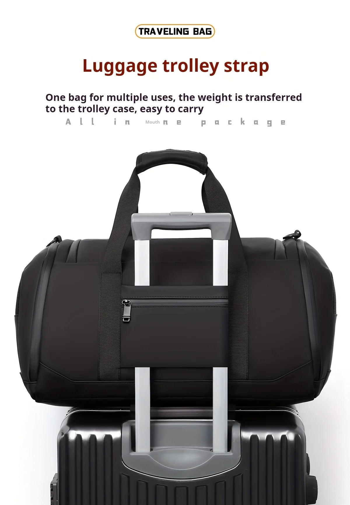 Borsa da Viaggio Grande Capacità per Uomo, Spaziosa Borsa Sportiva da Palestra con Scomparti Multipli, Borsone per Weekend e Pernottamenti