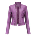 Giacca in Ecopelle da Donna 2026 Nuova Collezione Primavera Autunno Cappotto Donna Capospalla Nero Rosso Caffè Marrone Viola Chaqueta Mujer 3XL XXXL 2XL