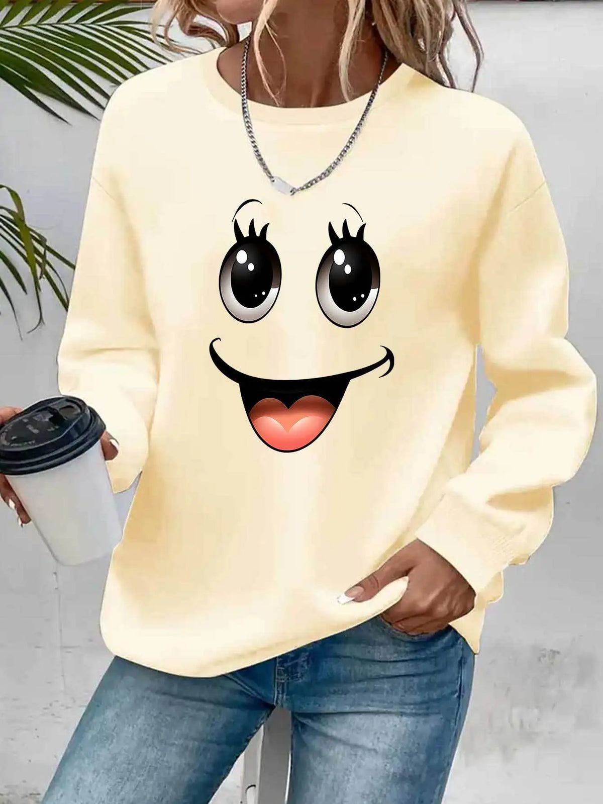 Pullover con cappuccio girocollo a maniche lunghe in velluto stampato con motivo a lettere comode e casual autunnali e invernali da donna