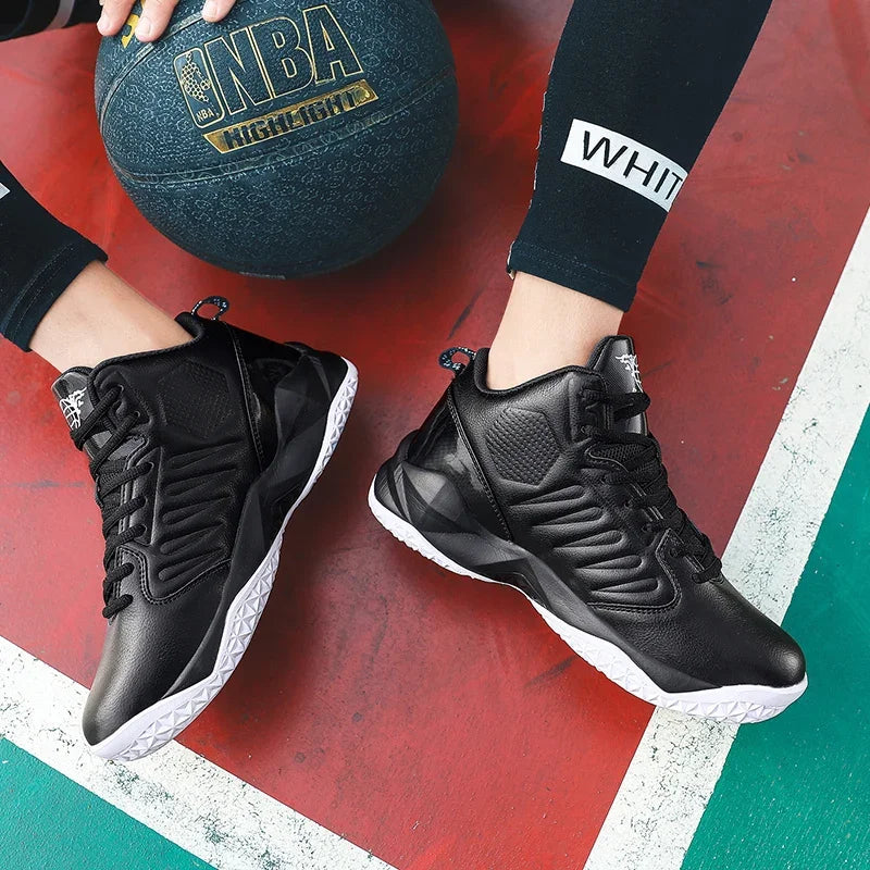 Scarpe da ginnastica da uomo in pelle di marca Comode scarpe da basket leggere antiscivolo Scarpe da basket impermeabili da basket da uomo