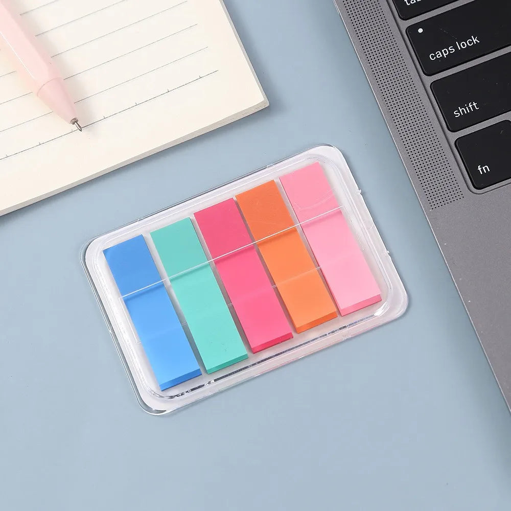Box Transparent Fluorescent Index Tabs Pet Classification Flags Sticky Note for Page Marker Planner Stickers