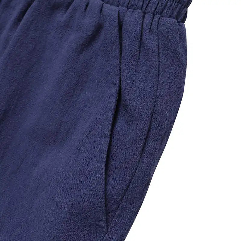 ZANZEA-Pantaloni Estivi da Donna in Cotone e Lino con Vita Elastica, Gamba Larga, Casual, Leggeri, Tinta Unita, Pantaloni Palazzo