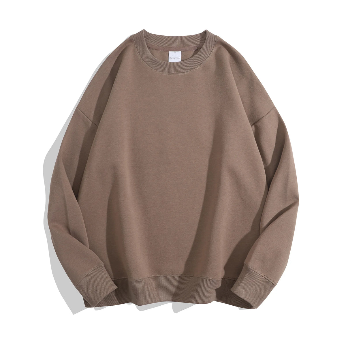 Maglione con spalle scoperte e collo rotondo in cotone sano di alta qualità da 40 colori per uomo e donna, ampio con spalle scoperte oversize