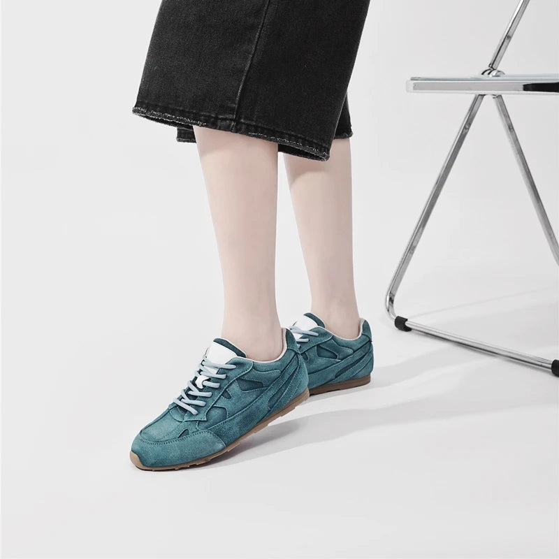 AIYUQI Sneakers da Donna 2026 Nuove Scarpe Basse in Vera Pelle da Donna per Allenamento, Taglie Grandi, Stile Retrò Casual