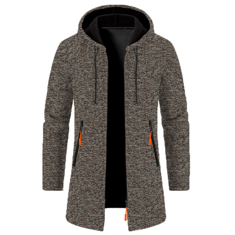 Felpe con cappuccio da uomo Felpe a maniche lunghe da uomo con cerniera con cappuccio Giacca invernale oversize da uomo Cappotto maglione nero