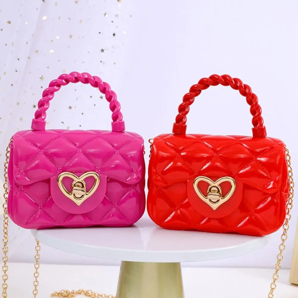 Moda bambini borse a tracolla in pelle PU borse a tracolla a cuore per ragazze bambini Mini portamonete borsa di gelatina borsa per bambini regali