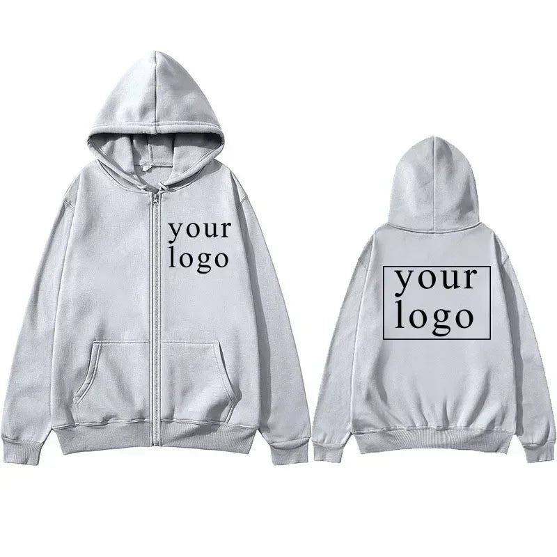 Felpa con cappuccio cardigan con cerniera nuova uomo donna fai da te 2025 Nuova moda il tuo design Logo del marchio/immagine personalizzata personalizzata ovunque