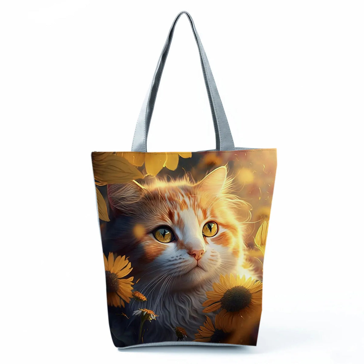 Pretty Cartoon Cat Print borse borse da spiaggia da donna ad alta capacità Cute Animal Graphic Eco borse per la spesa riutilizzabili portatili