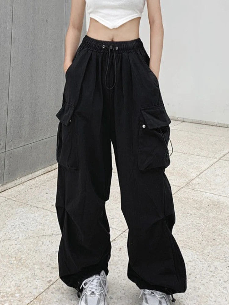Pantaloni cargo retrò Moda donna Streetwear Vita alta Pantaloni sportivi casual sottili Pantaloni sportivi Harajuku Abbigliamento donna Pantaloni Mujer