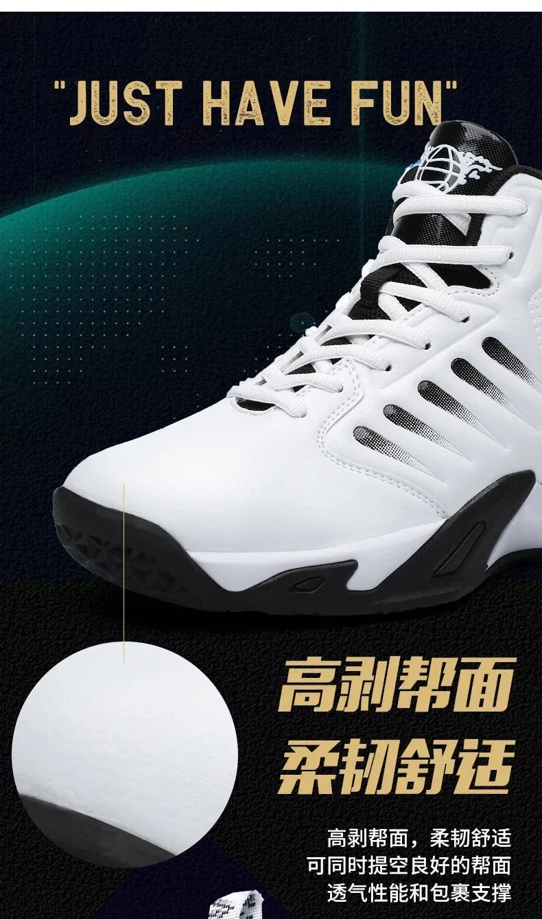 Scarpe da ginnastica da uomo in pelle di marca Comode scarpe da basket leggere antiscivolo Scarpe da basket impermeabili da basket da uomo