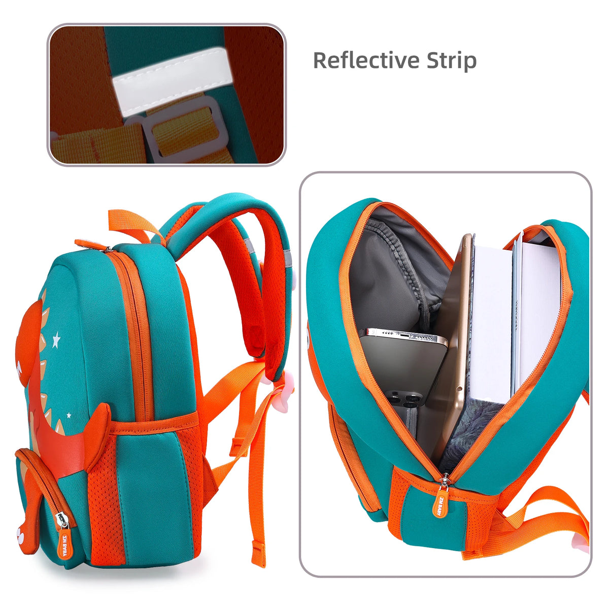 Zaino prescolare Zaino per bambini in neoprene con dinosauro Zaino per il pranzo per bambini Ragazzi Ragazze