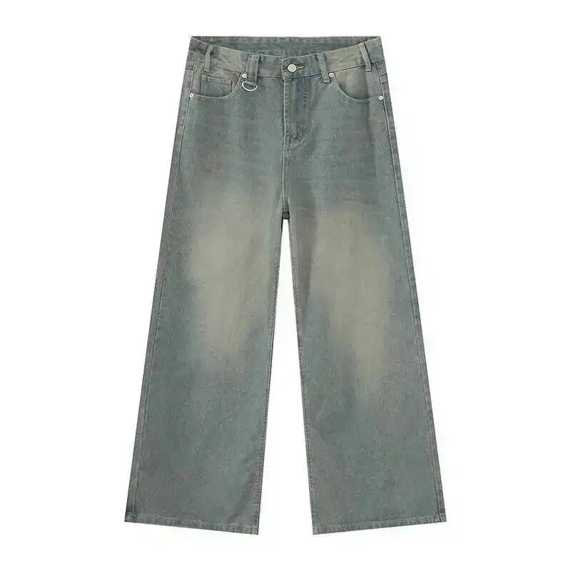 IEFB Pantaloni in denim da uomo estivi Vecchio blu lavato Jeans maschili Dritto Casual da uomo Pantaloni larghi a gamba larga Nuova moda 9C354