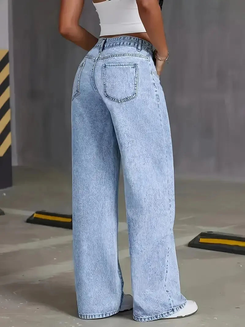 Nuovi Jeans Americani alla Moda 2026 per Donna, Larghi e Casual, Gamba Larga, Stile Streetwear, Pantaloni per Tutte le Stagioni