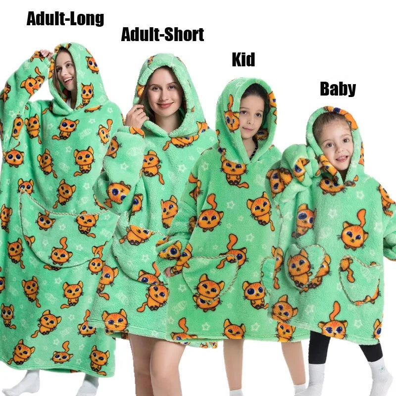 Felpe con cappuccio extra lunghe per donna Abbigliamento invernale per la casa Coperte di flanella per adulti con maniche Felpe con cappuccio morbide e calde per ragazze
