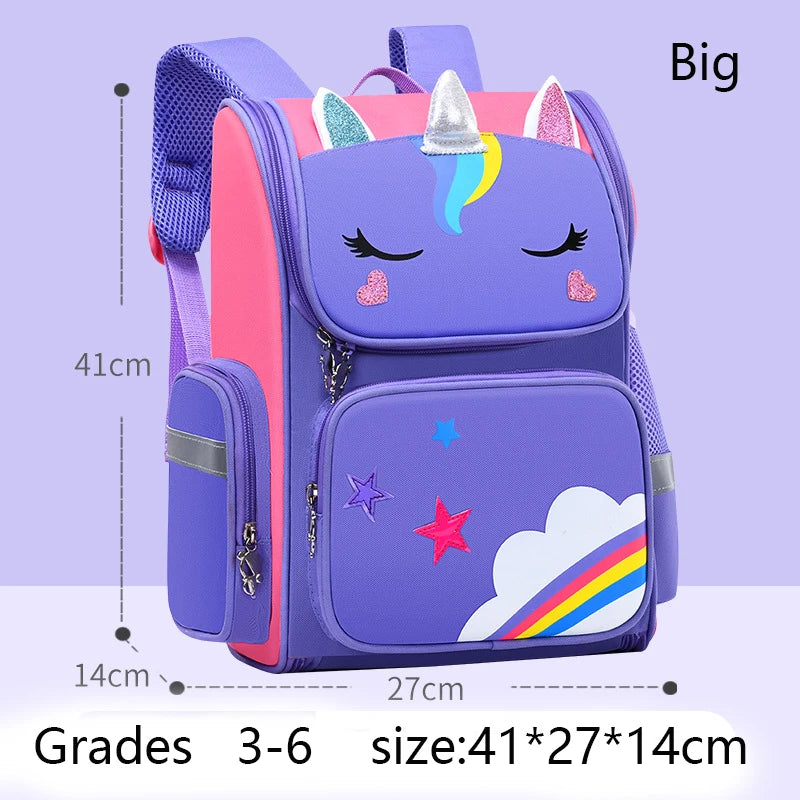 Zaino per bambina con borsa da scuola per adolescenti con stampa unicorno impermeabile di grande capacità per 2-16 anni Zaino per bambini Kawaii carino