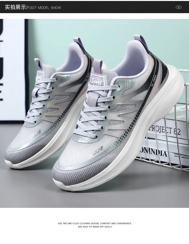 Nuove scarpe da corsa in mesh traspirante da donna Sneakers da esterno leggere Scarpe da passeggio da palestra antiscivolo Scarpe casual alla moda per le donne