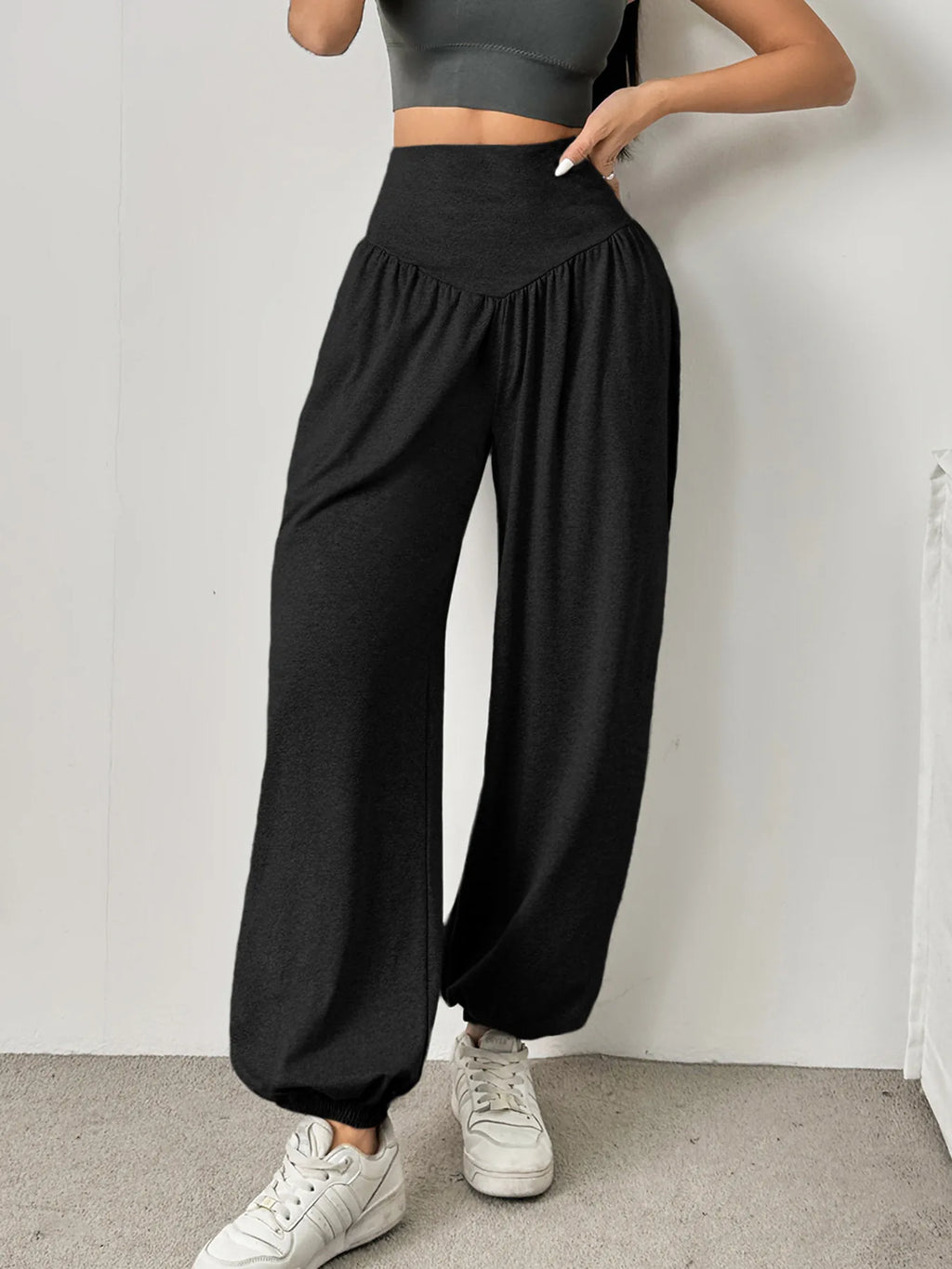 Leggings da donna a vita alta Pantaloni lanterna Pantaloni con risvolto Pantaloni da ballo comodi e traspiranti Jeggings fitness da palestra