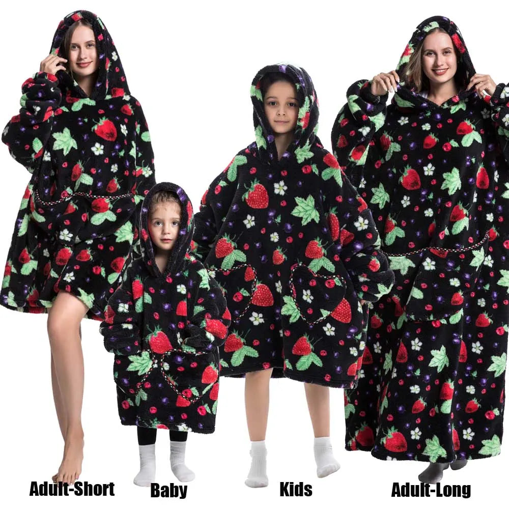 Felpe con cappuccio extra lunghe per donna Abbigliamento invernale per la casa Coperte di flanella per adulti con maniche Felpe con cappuccio morbide e calde per ragazze