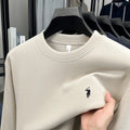 T-shirt a maniche lunghe di marca di lusso da uomo autunno Paul trendy squisito pony ricamo pullover allentato casual girocollo felpa