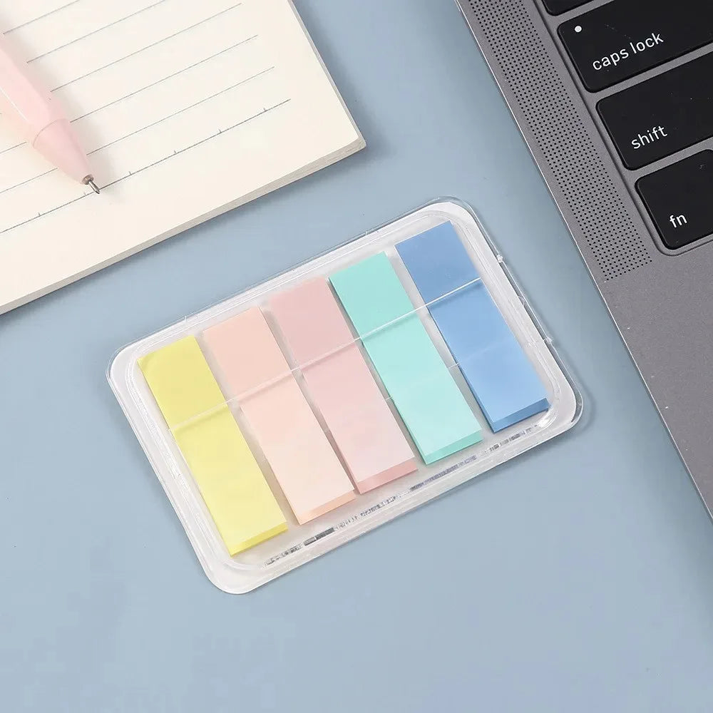 Box Transparent Fluorescent Index Tabs Pet Classification Flags Sticky Note for Page Marker Planner Stickers